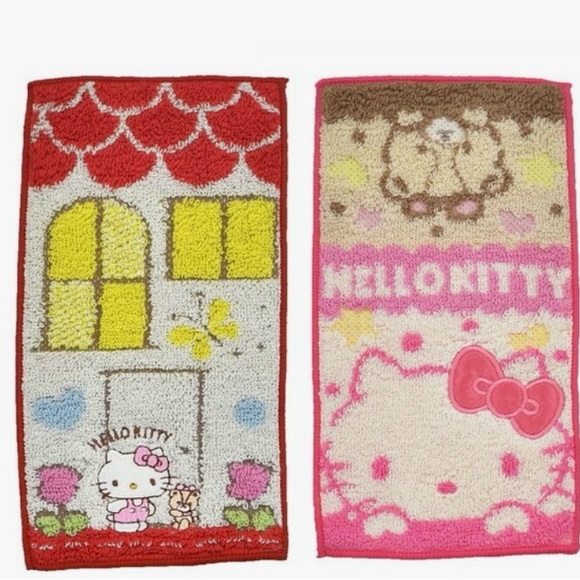 Sanrio Pocket Towel Set, Hello Kitty, 4”x8” Mini Kawaii Japan Import - Picture 1 of 4